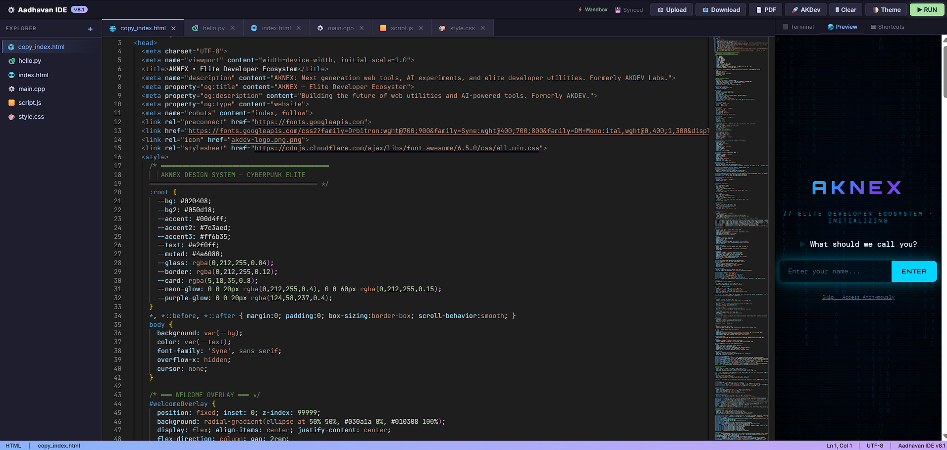 Aadhavan IDE v8.1